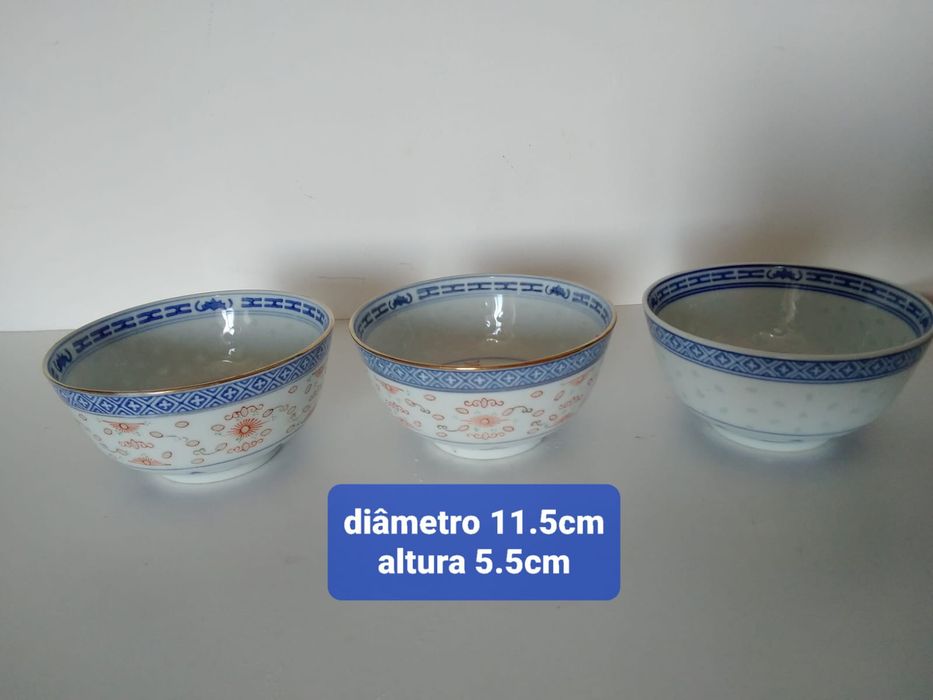 3 taças vintage chinesas (para arroz)