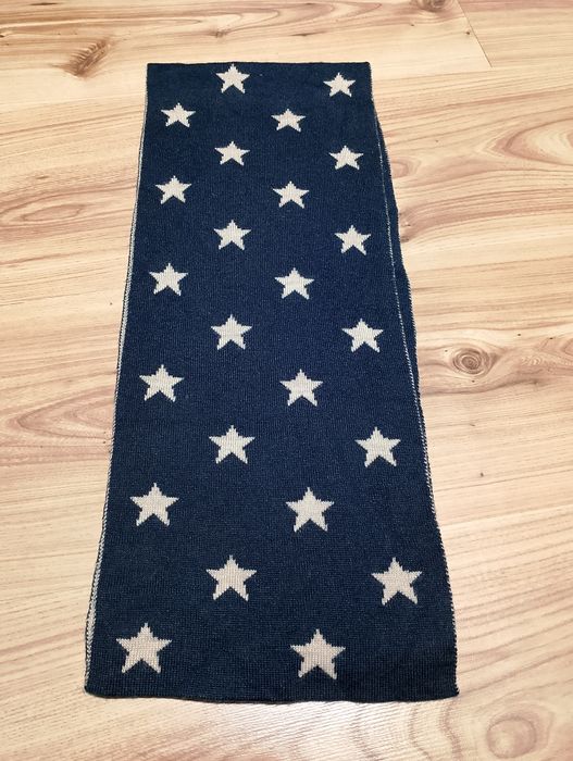 Granatowy Wełniany Dwustronny Szalik Szal Cath Kidston