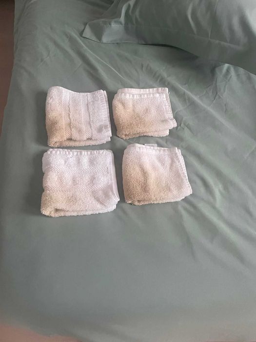 4 toalhas de maos brancas para limpezas