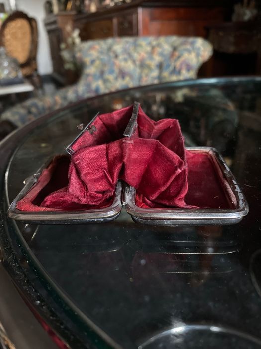 Porta-moedas Napoleão embutidos em prata Séc XIX 6,6 cm