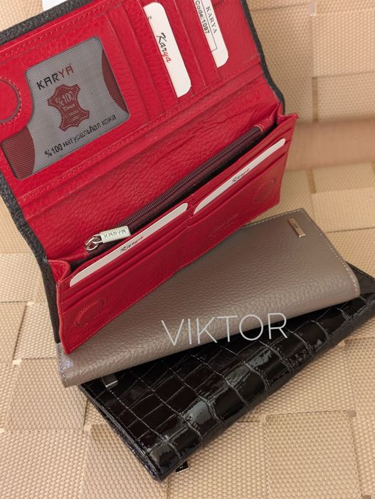 Кожаный женский кошелек купюрник KARYA 1097. Турция. Шкіряний гаманець