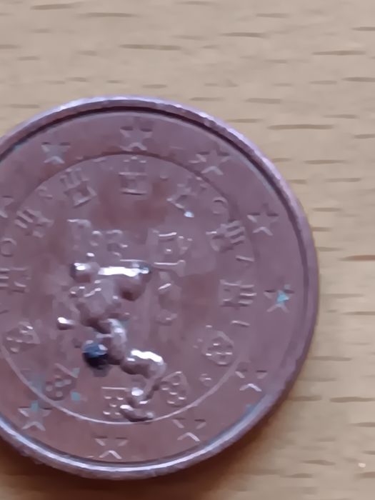 Moeda de 1 cêntimos Portuguesa 2006 c/defeito!