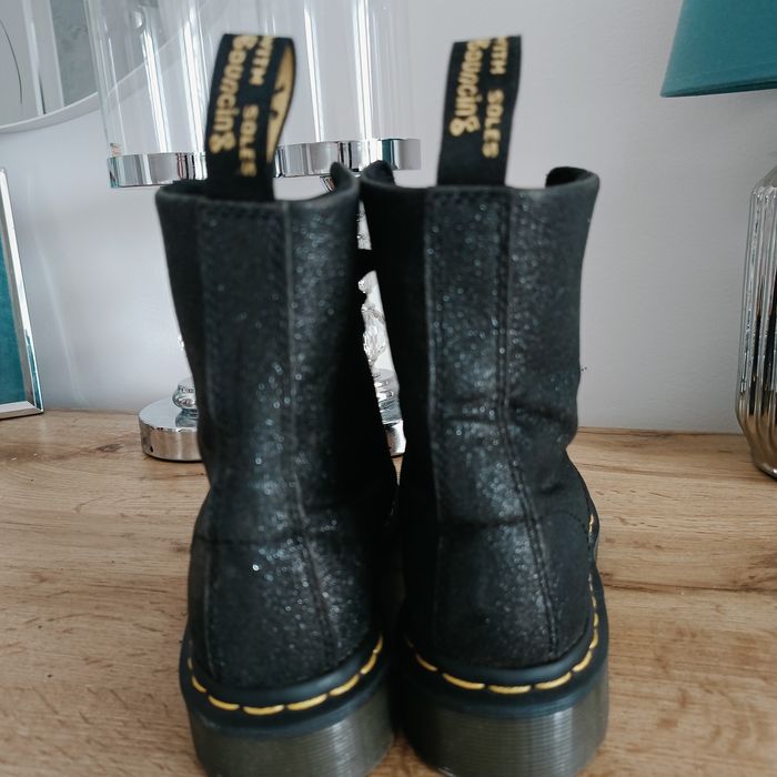 Botki dr Martens 36 czarne brokat