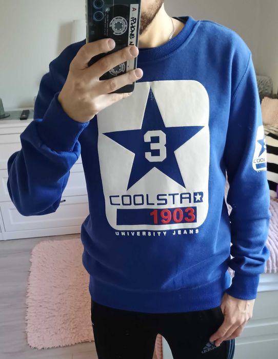 Męska bluza bez kaptura J. Style Coolstar 1903 - rozmiar S, niebieska