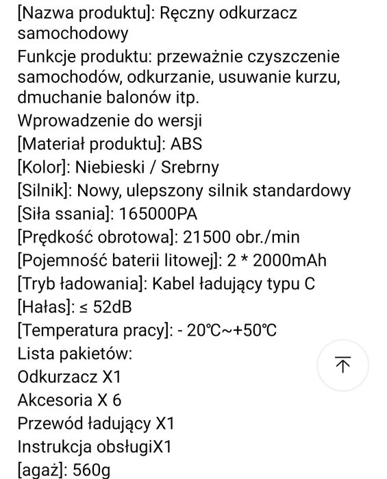Nowy odkurzacz bezprzewodowy samochodowy prezent szuk