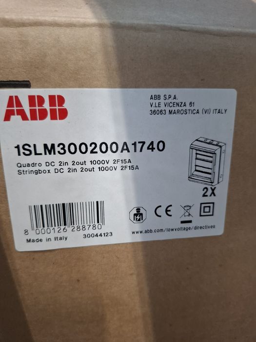 Щит захисту сонячних панелей ABB DC 1000V (2in / 2out) Stringbox 1SLM300200A1740