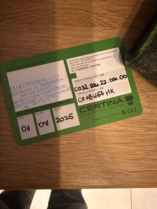 zegarek certina damski