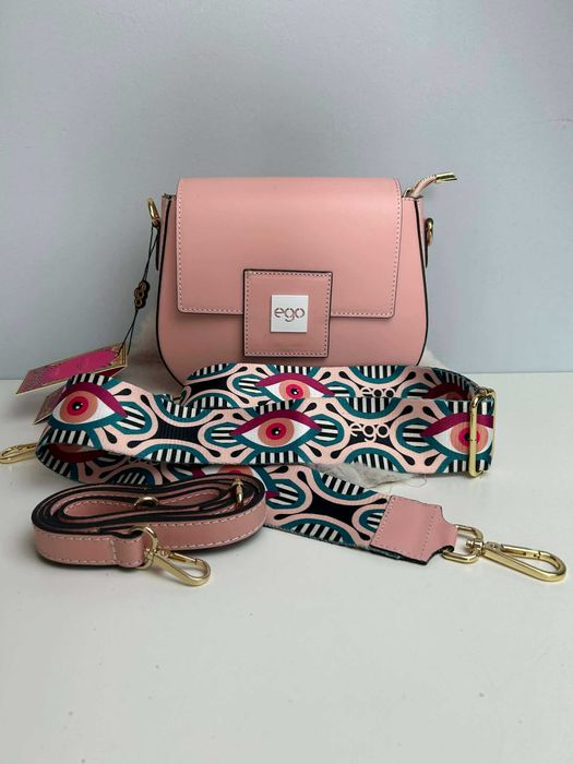 EGO torebka listonoszka skóra naturalna różowy