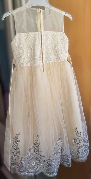 Vestido de Cerimónia/Gala Marfim e Dourado (Tam. 120)