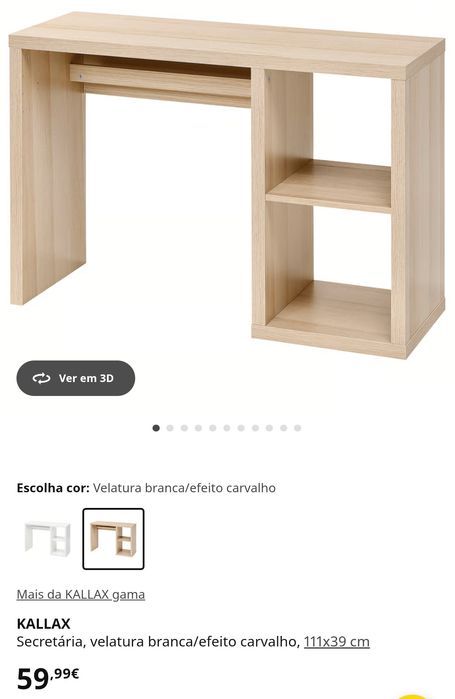 Conjunto Secretária KALLAX + Cadeira SMÄLLEN (IKEA) – Como Novo!
