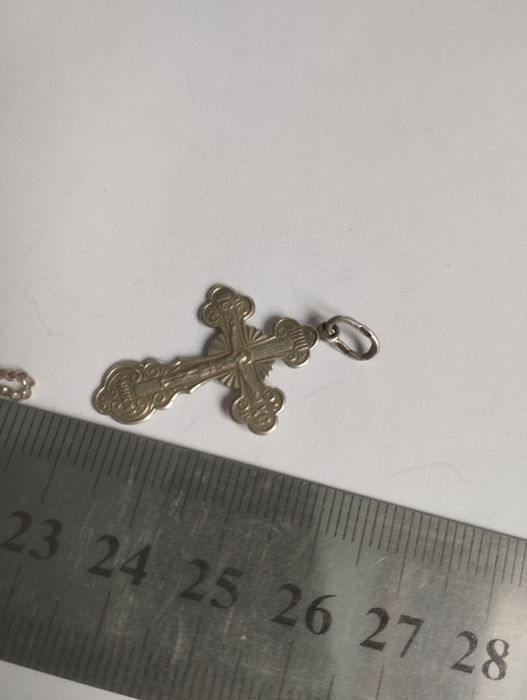 Срібний ланцюжок+хрест 3 грами