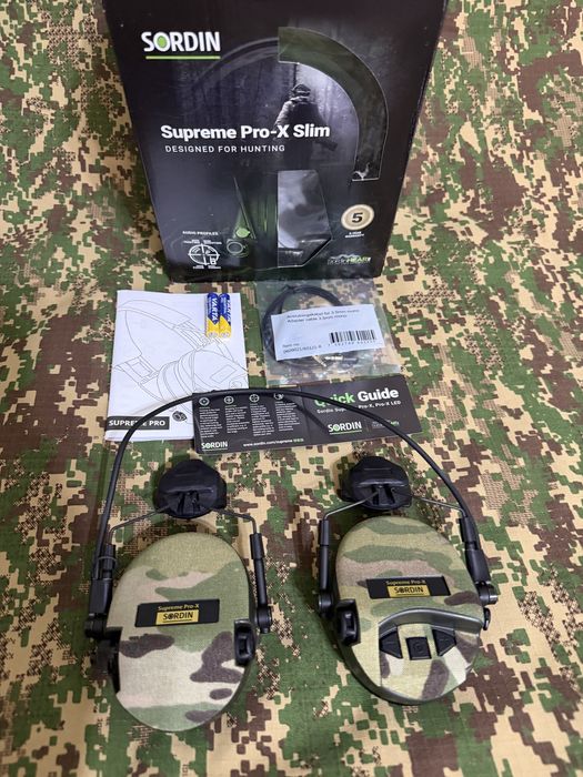 Військові навушники Sordin® + наліпки MultiCam® + кріплення на шолом‼️