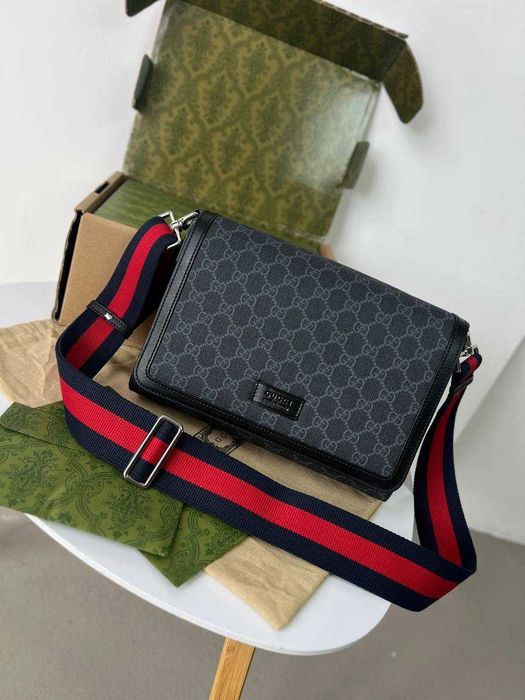 Кроссбоди сумка Gucci черный мессенджер Гуччи мужская сумка Гучи плечевая сумка c792