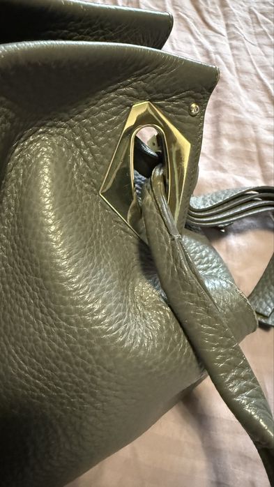 Сумка шкіряна сіра