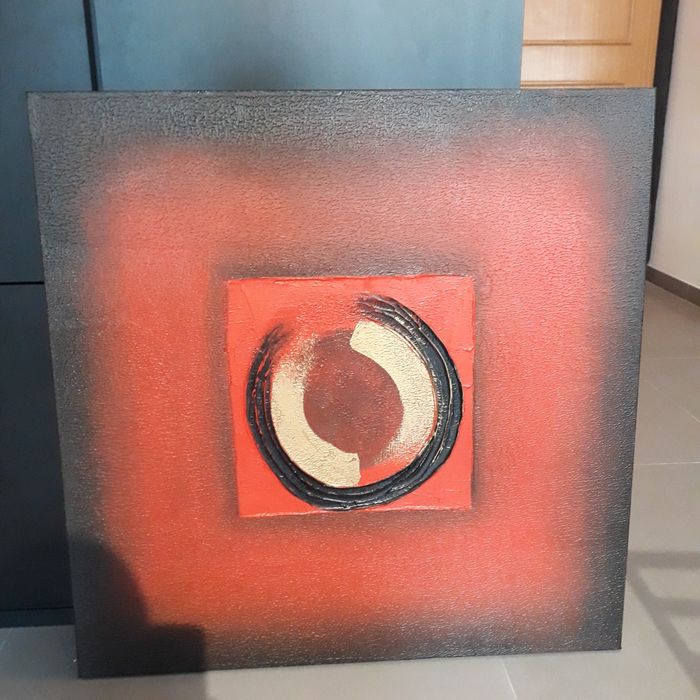 Quadro pintado à mão abstrato moderno com textura