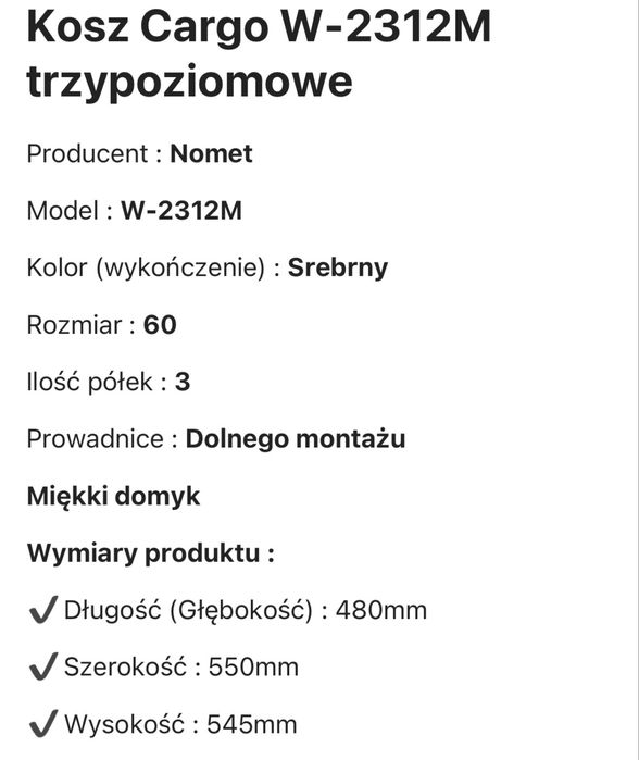 Kosz Cargo 3 poziomy