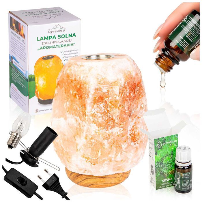 Lampa solna do aromaterapii z olejkiem sosnowym 12 ml