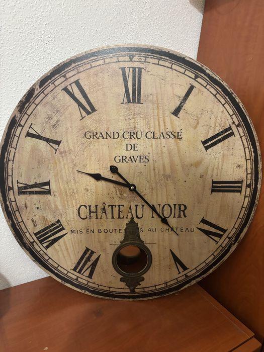 Relógio de Parede Vintage "Château Noir" – 50cm