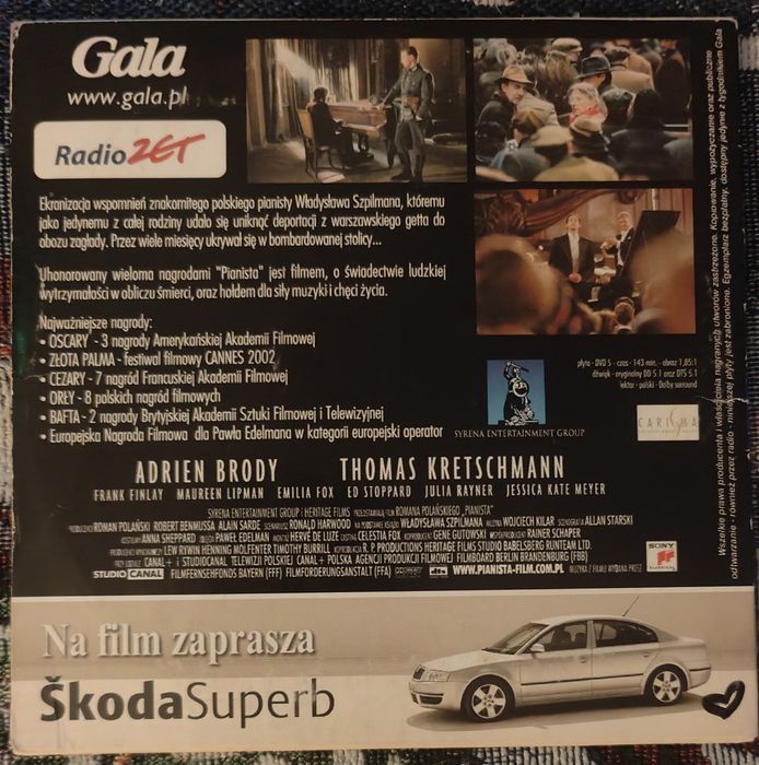 Film DvD Pianista - Adrien Brody