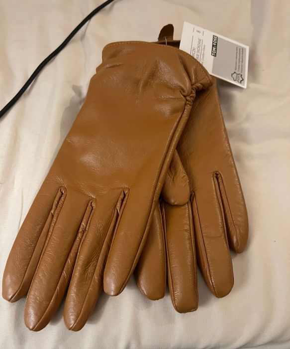 Rękawiczki skórzane brązowe