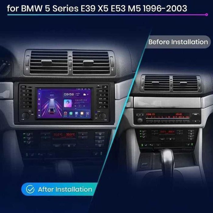 BMW E39 X5 E53 1996–2003 – Radio Android 15 7” CarPlay Android Auto 2GB/32GB GPS Nawigacja Stacja Multimedialna WiFi Bluetooth DSP PL