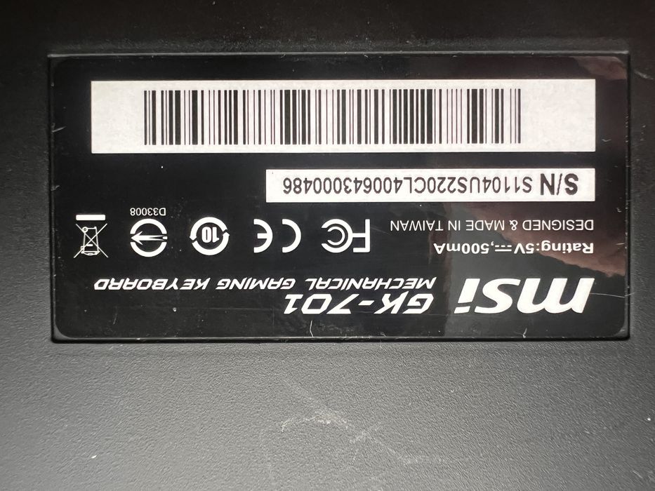 Klawiatura gamingowa msi GK-701