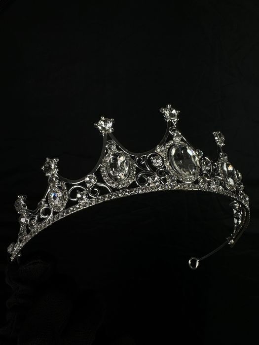 Корона тиара диадема серебрянная, украшение на свадьбу весільна корона