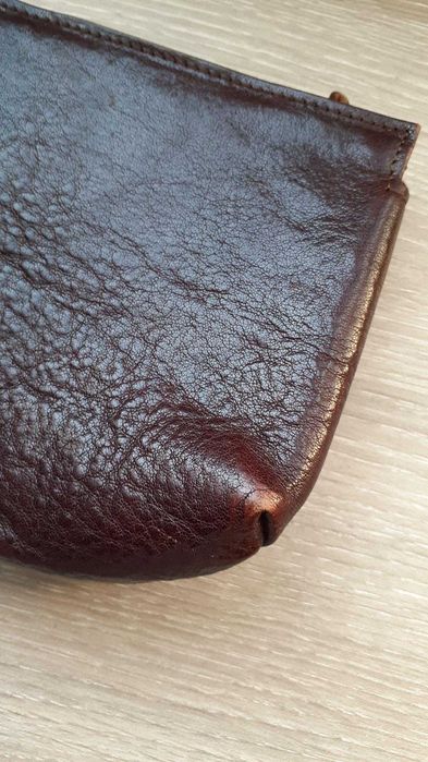 Bolsa castanha pele antiga mulher