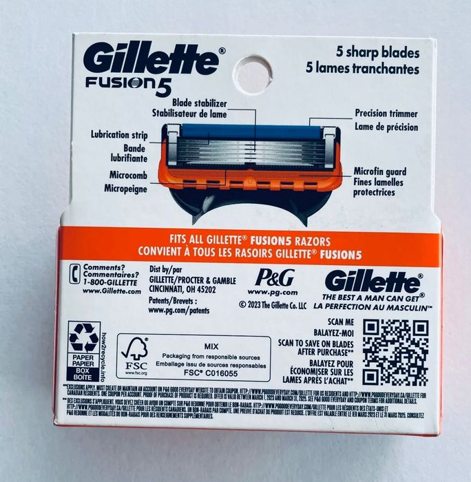 Картриджі для гоління Gillette Fusion5