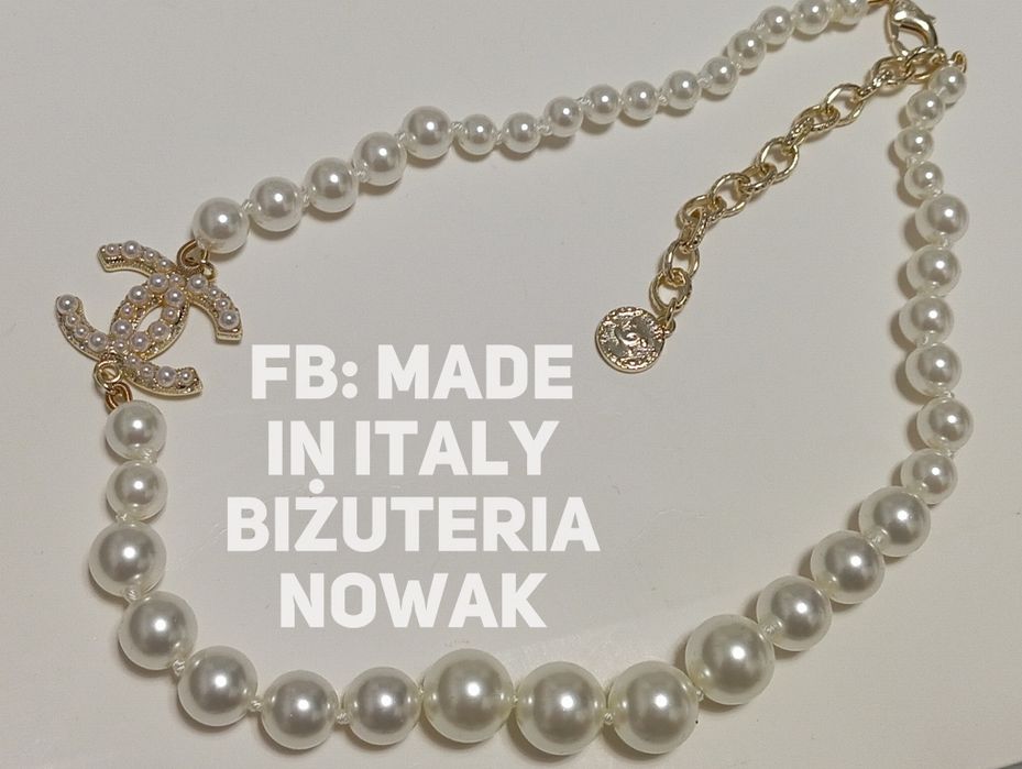 Choker cc chanel sztuczne perły 45cm