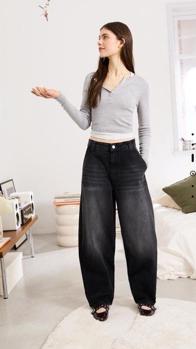 Джинси bershka широкі чорні