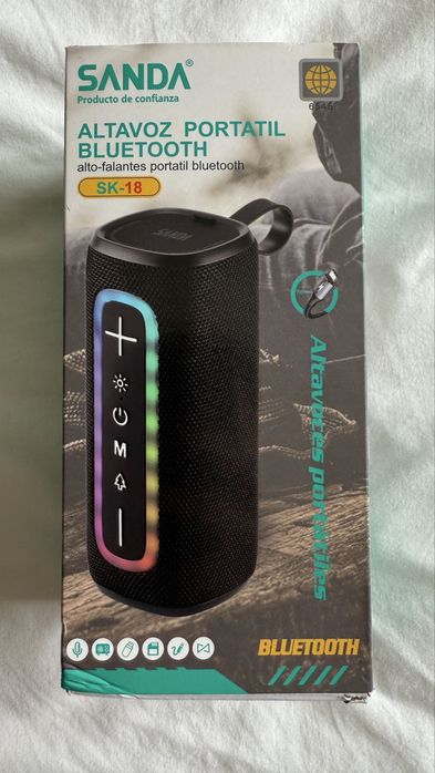 Coluna Wireless c/ Luz LED - Sanda SK-18