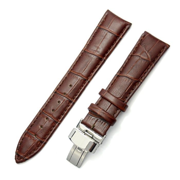 Bracelete Relógio Pele Castanha 18mm 20mm  Fecho Borboleta