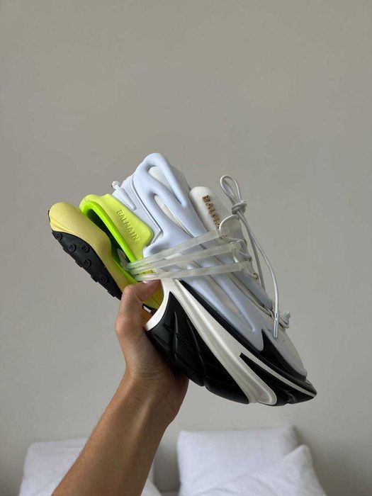 Кросівки Balmain Unicorn Low-Top White/Green premium