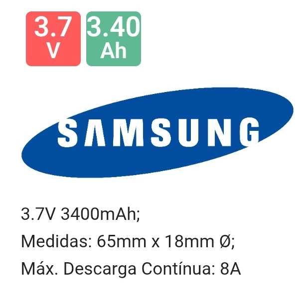 Bateria de Lítio Samsung 18650