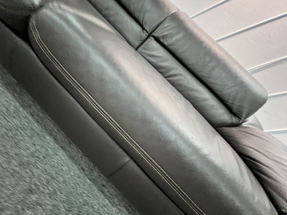 Шкіряний диван трійка двійка коричневий нерозкладний