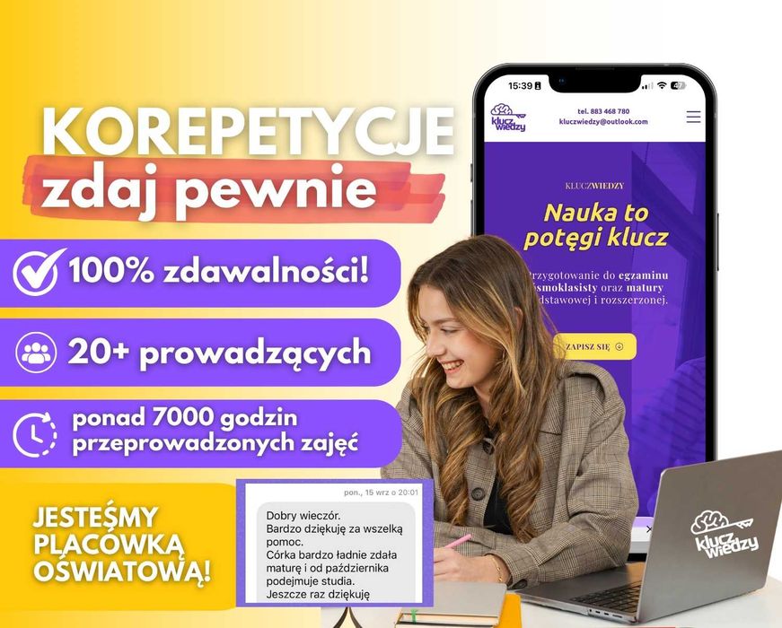 SKUTECZNE KOREPETYCJE | Matematyka | Matura | Egzamin ósmoklasisty | Liceum | Szkoła podstawowa