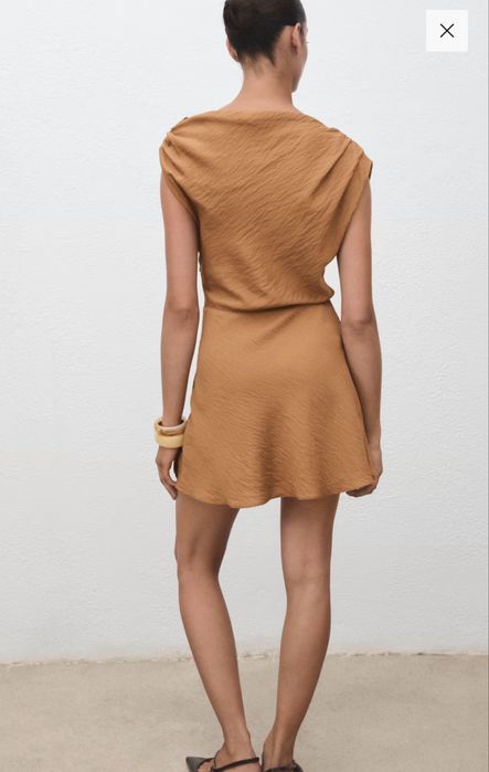 Vestido MANGO assimetrico drapeado