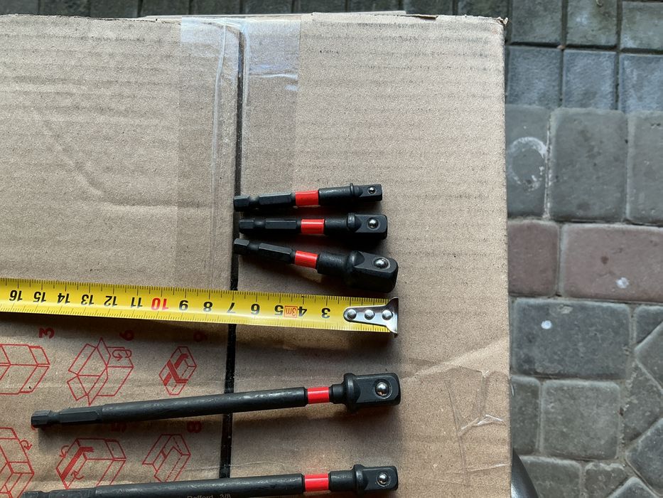 Набор 6шт високоміцних ударних адаптерів перехідників 1/4 3/8 1/2 нові