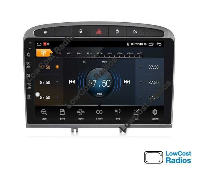 Auto Rádio GPS Android Peugeot 308 e 408 de 2007 a 2016 - Wifi, BT