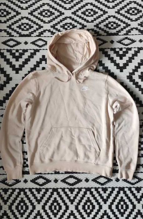 Nike Bluza z kapturem Sportswear unisex beżowa logo haft
