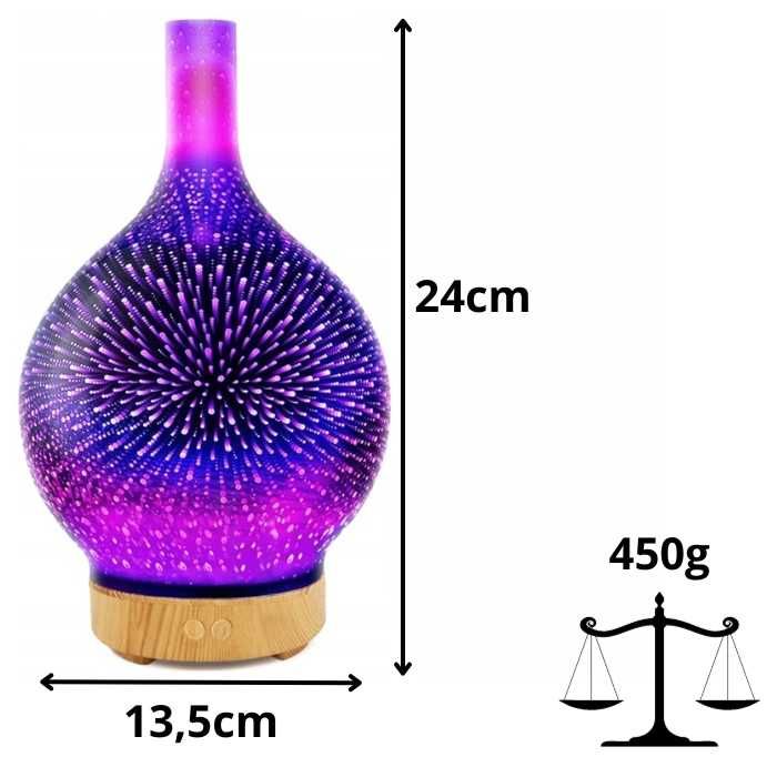 Nawilżacz powietrza 3w1 z lampką RGB i funkcją aromaterapii