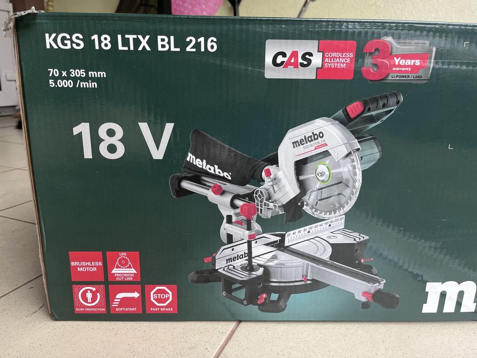 Акумуляторна торцювальна пила Metabo KGS 18 LTX BL 216 Li-Power з аккумулятором і зарядкою! Торцовка пилка Bosch DeWalt Milwakee