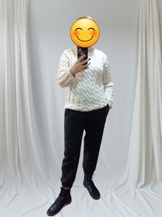 Вязаний теплий трикотажний костюм светр кофта штани джогери брюки зара