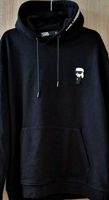 KARL LAGERFELD Bluza czarna Regular Fit XXL