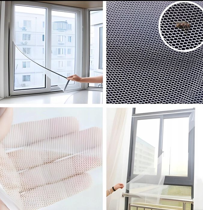 moskitiera okienna zestaw na komary  5 szt po 3 x 150x130