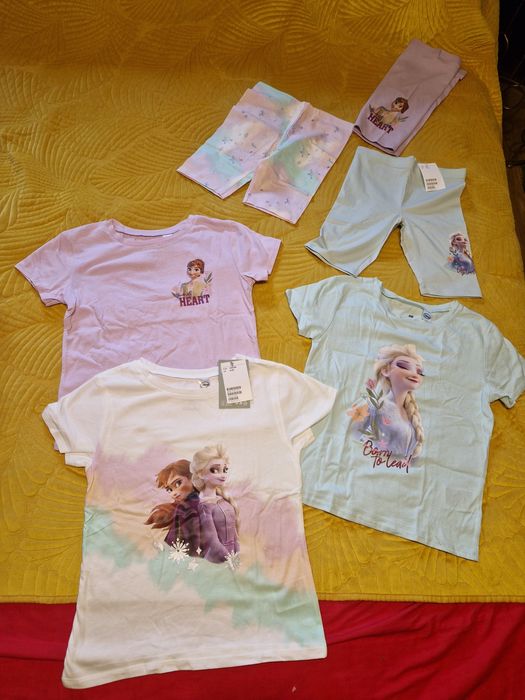 Nowy zestaw h&m hm elza kraina lodu 122 128 bluzka leginsy na wf do szkoły