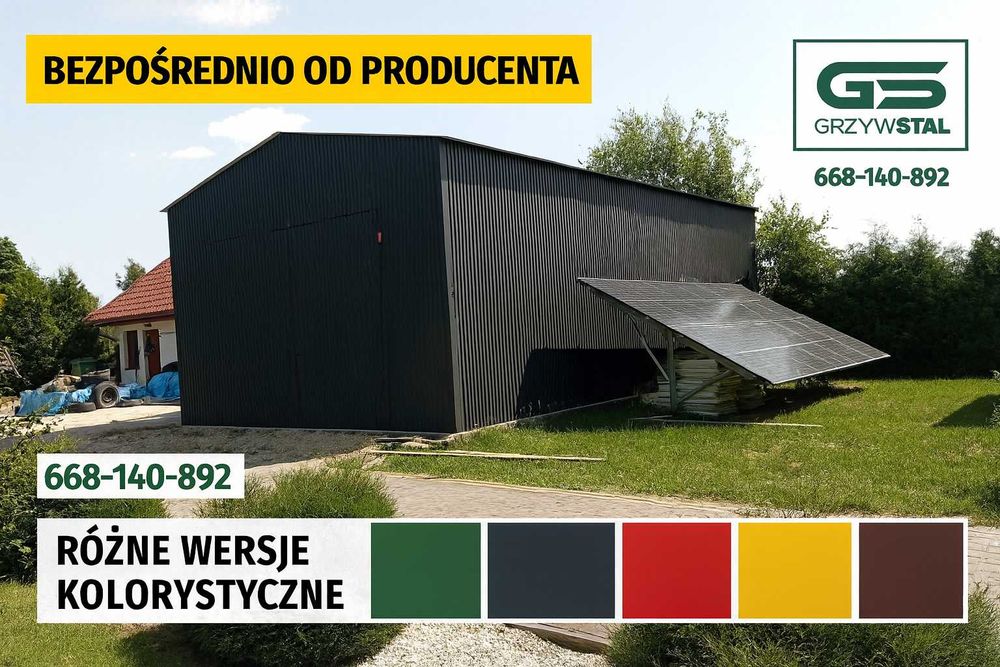 Garaż Blaszany /Wiata Blaszana / Magazyn ROLNICZY / GARAŻE– GRZYWSTAL