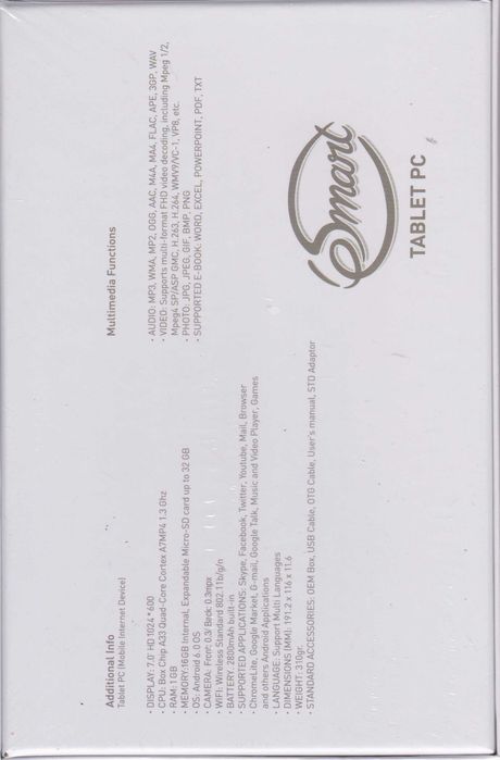 Tablet PC Smart 7" 16GB64283777417346121