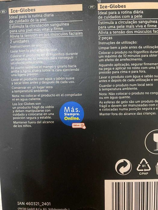 globos gelados para os olhos